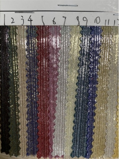 GZ-JP 羅紋閃光布    幅寬:148cm 克重: 150g  成分:滌97%氨綸3% 後面照